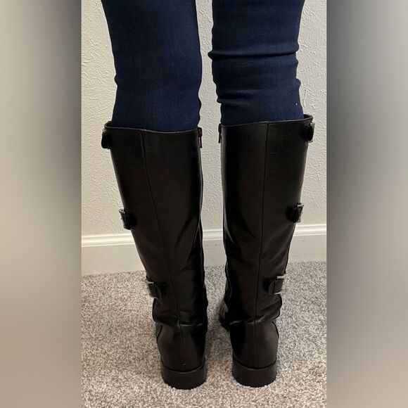 Cole Haan Black Leather Buckle Riding Boots Women’s Size 7 - Picture 6 of 7